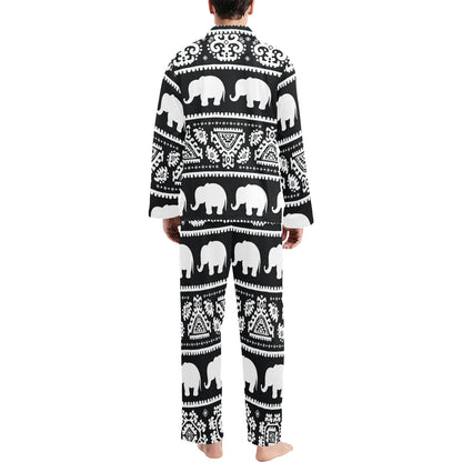 Elephant Pattern Men's Long Pajama Set