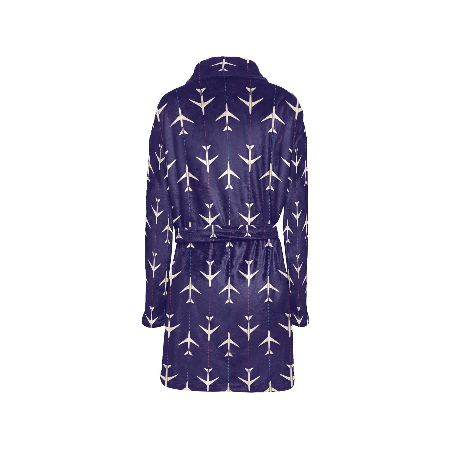 Airplane Pattern Print Design 03 Women's Fleece Robe