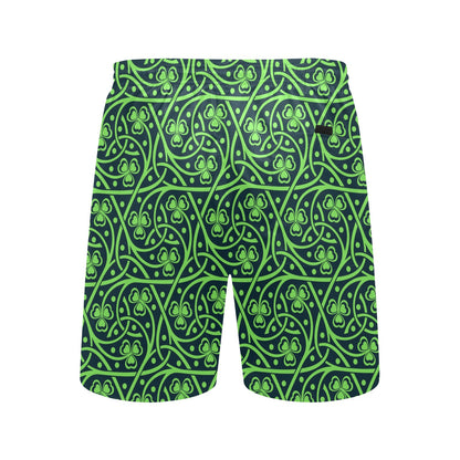 Shamrock Themed Print Men's Swim Trunks Beach Shorts