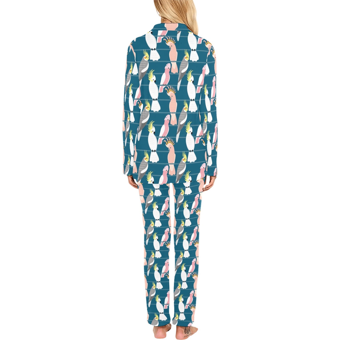 Cockatoo Print Design LKS401 Women's Long Pajama Set