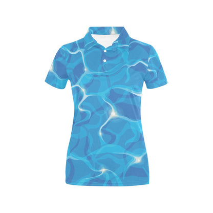 Ocean Reflex Pattern Print Design A02 Women's Polo Shirt