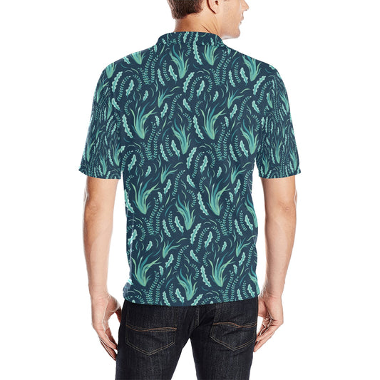Seaweed Print Design LKS302 Men Polo Shirt