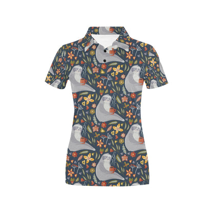 Sloth Print Design LKS303 Women's Polo Shirt