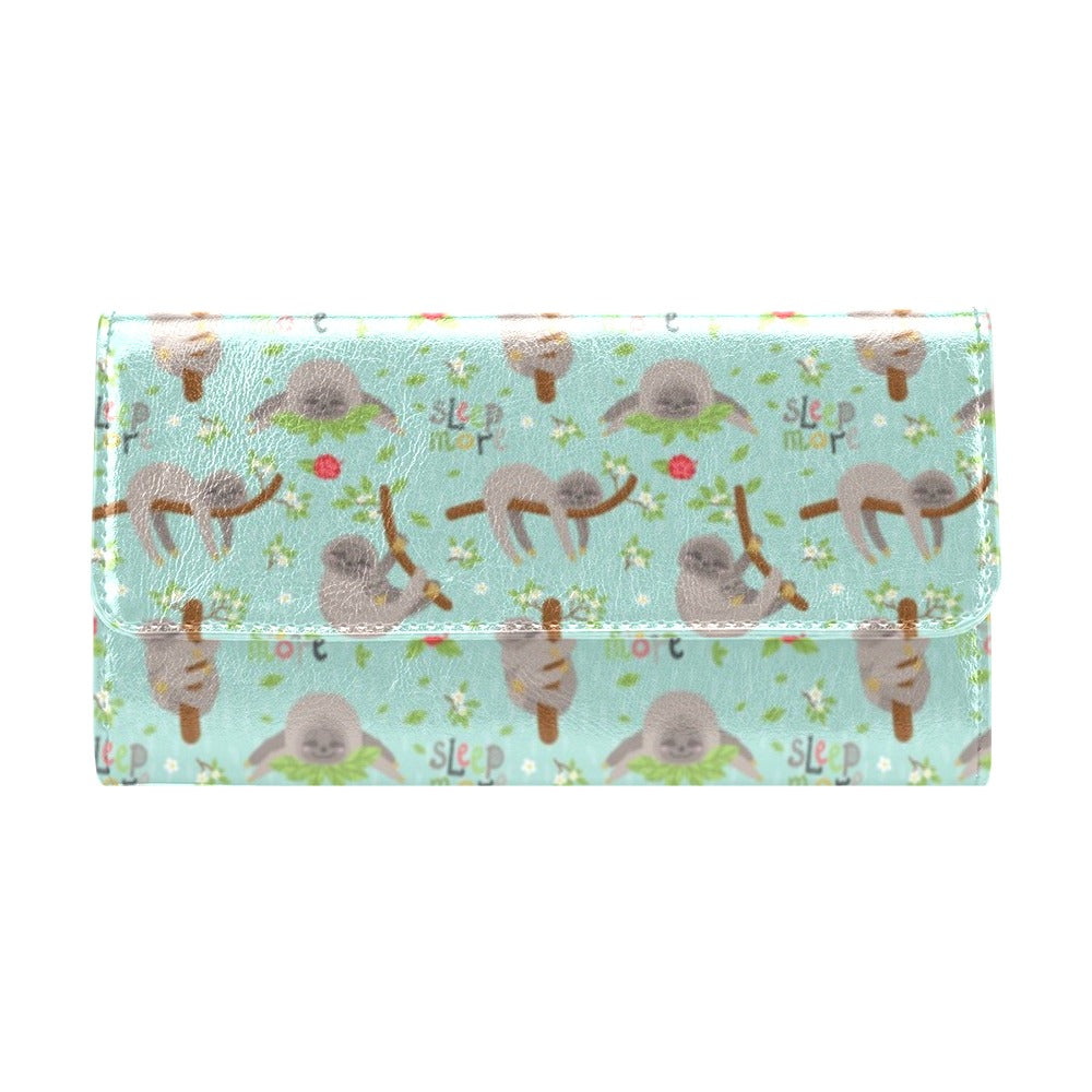 Sloth Print Design LKS305 Women's Trifold Wallet