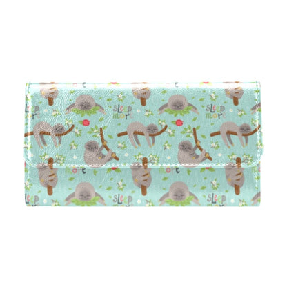 Sloth Print Design LKS305 Women's Trifold Wallet