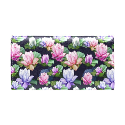 Lotus Flower Print Design Women's Trifold Wallet