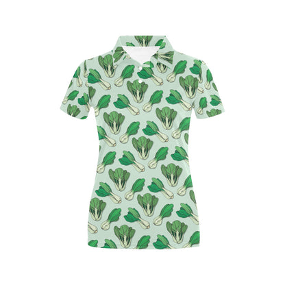 Bok Choy Pattern Print Design 01 Women's Polo Shirt