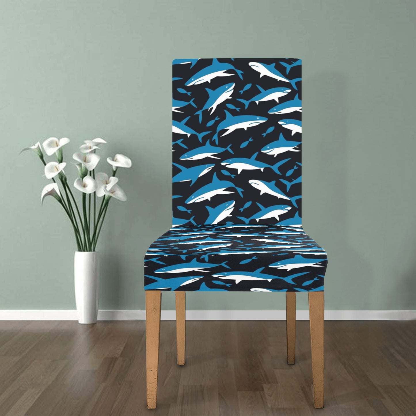 Shark Print Design LKS303 Dining Chair Slipcover