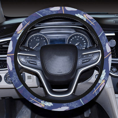 Dragonfly Print Design LKS401 Steering Wheel Cover with Elastic Edge