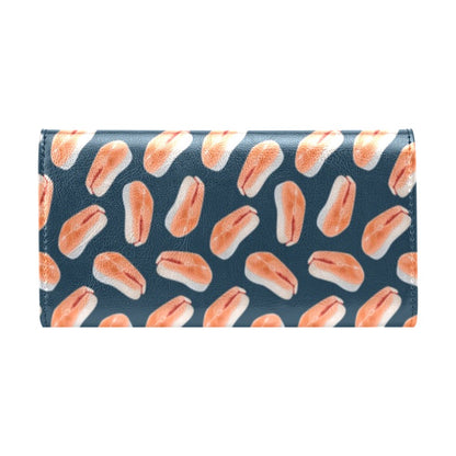 Salmon Steak Print Design LKS306 Women's Trifold Wallet