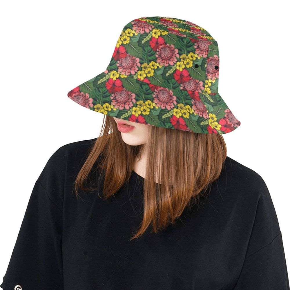 Summer Floral Print Design LKS305 Unisex Bucket Hat