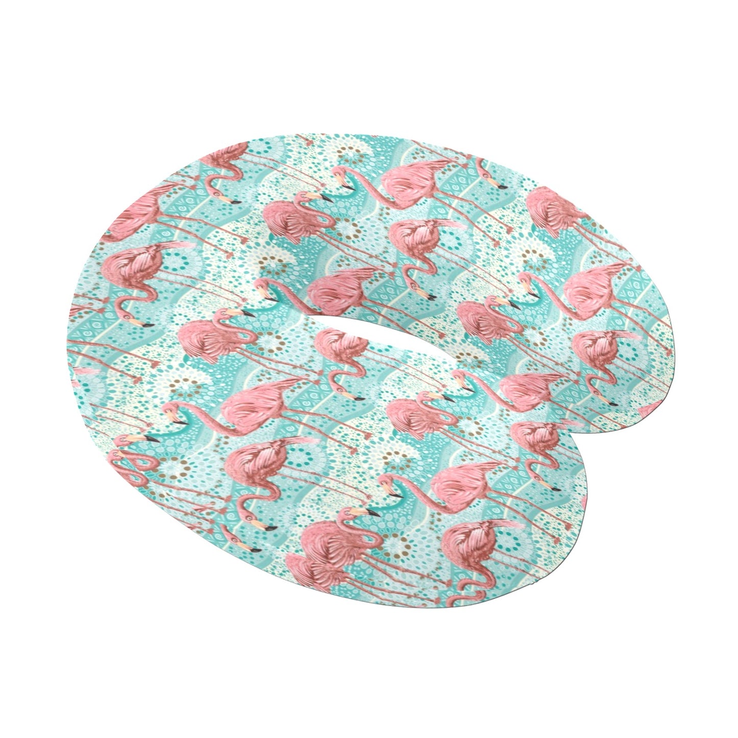 Flamingo Background Themed Print U-Shaped Travel Neck Pillow