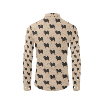 Tibetan Mastiffs Print Design LKS301 Men's Long Sleeve Dress Shirt