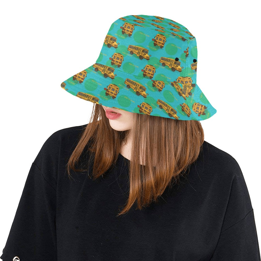 School Bus Print Design LKS308 Unisex Bucket Hat