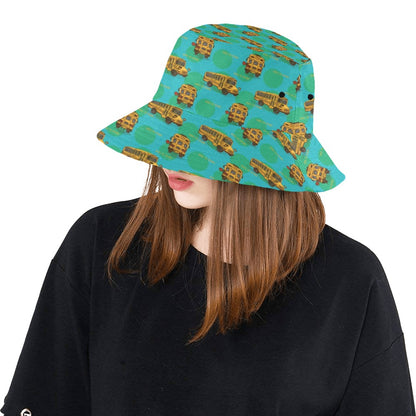 School Bus Print Design LKS308 Unisex Bucket Hat