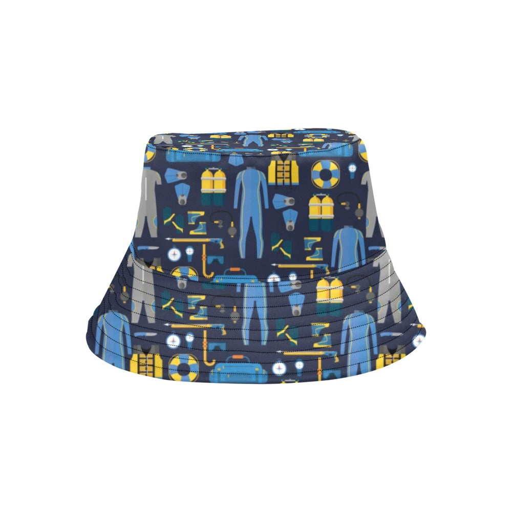 Scuba Equipment Print Design LKS305 Unisex Bucket Hat