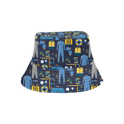 Scuba Equipment Print Design LKS305 Unisex Bucket Hat