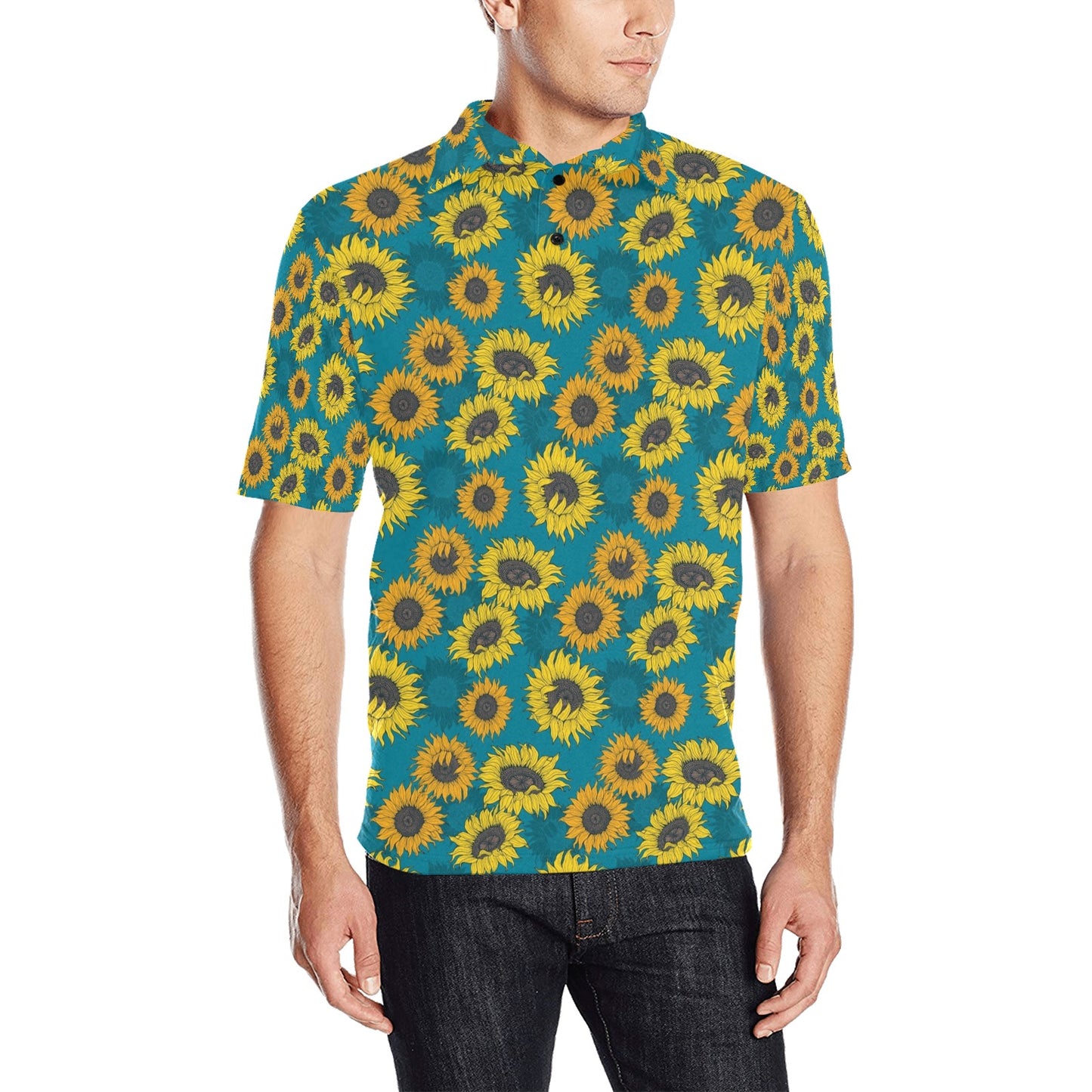 Sunflower Print Design LKS301 Men Polo Shirt
