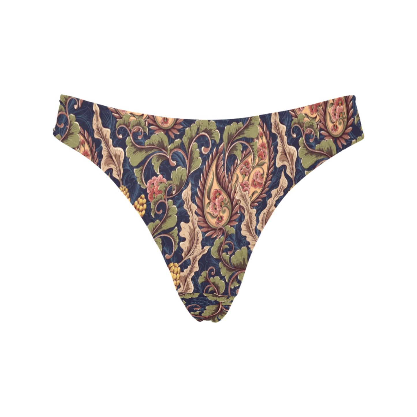 Floral Vintage Classic Print Women's Thongs