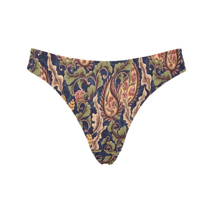 Floral Vintage Classic Print Women's Thongs