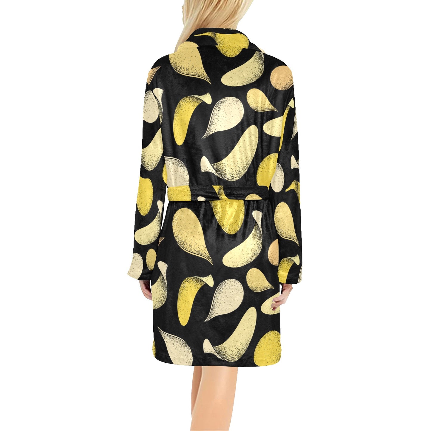Potato Pattern Print Design A02 Women's Fleece Robe