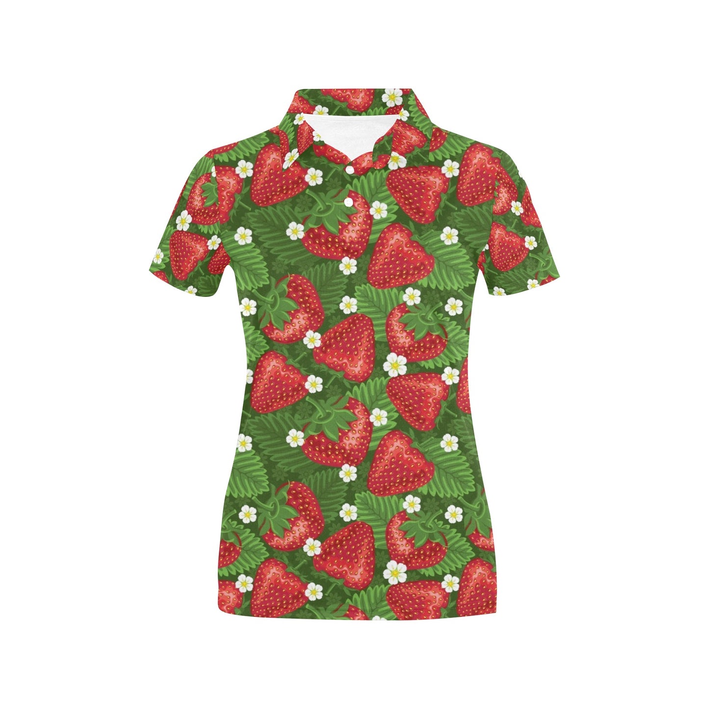 Strawberry Pattern Print Design SB05 Women's Polo Shirt