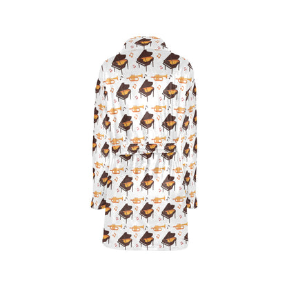 Piano Print Design LKS406 Women's Fleece Robe