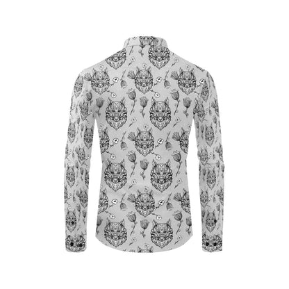 Tribal Pattern Print Design LKS306 Men's Long Sleeve Dress Shirt
