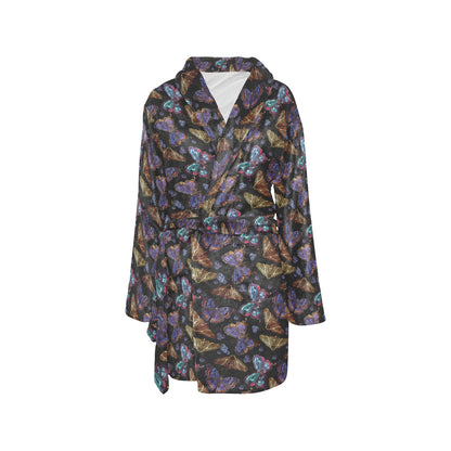 Butterfly Pattern Print Design 013 Women's Fleece Robe