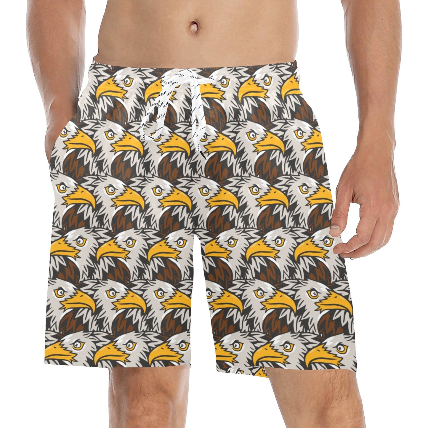 Eagles Head Pattern Men's Swim Trunks Beach Shorts