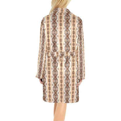 Native Classic Pattern Print Women's Fleece Robe