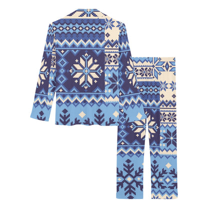 Nordic Pattern Print Design A04 Women's Long Pajama Set