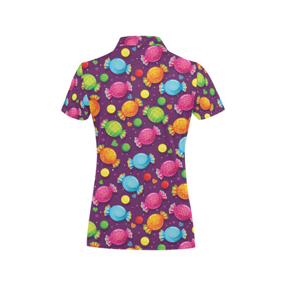 Candy Pattern Print Design CA05 Women's Polo Shirt