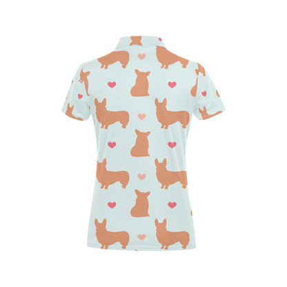 Pembroke Welsh Corgis Pattern Print Design A01 Women's Polo Shirt