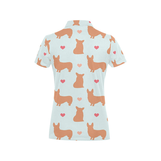 Pembroke Welsh Corgis Pattern Print Design A01 Women's Polo Shirt