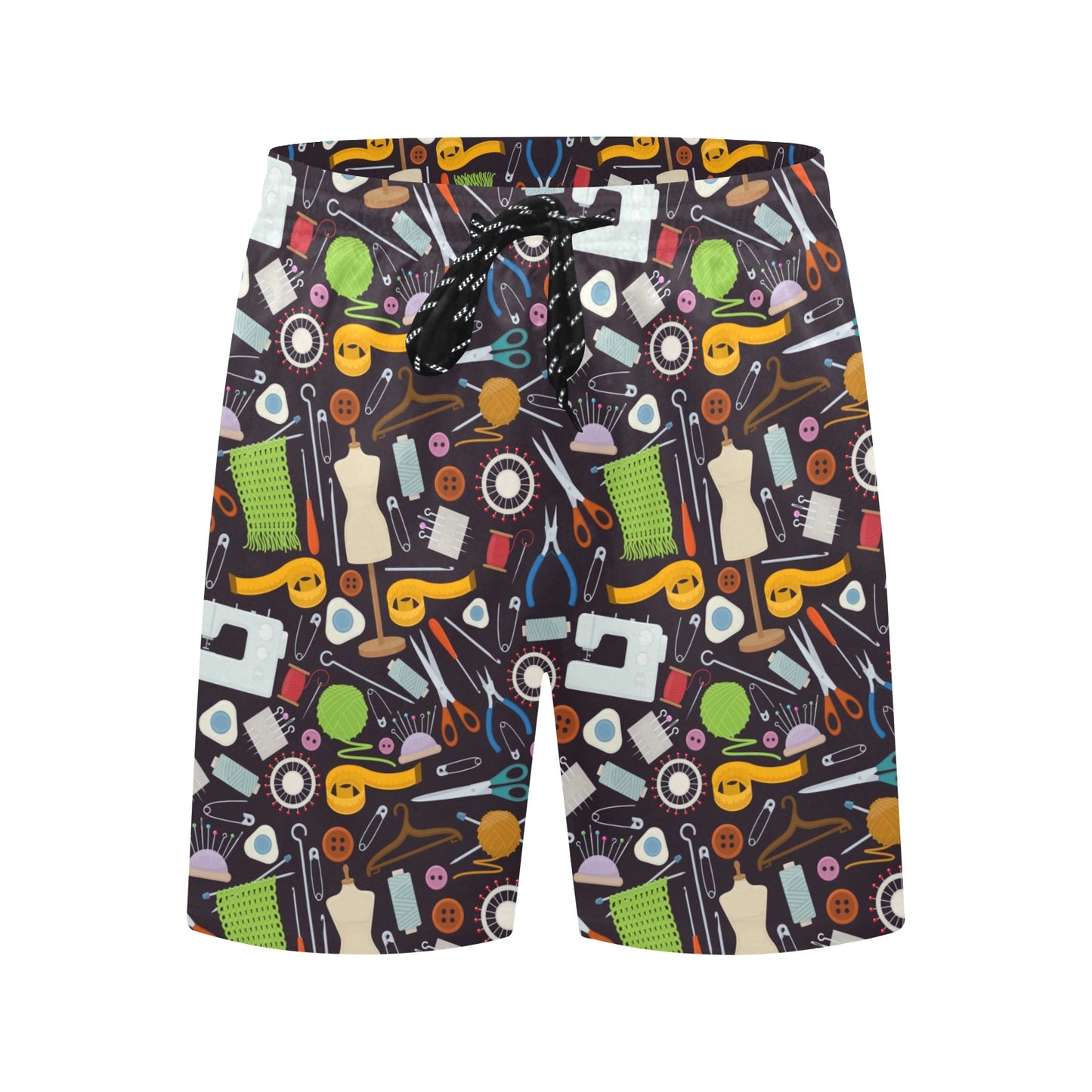 Sewing Equipment Print Design LKS308 Men's Swim Trunks Beach Shorts