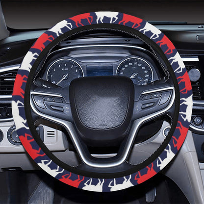 Reindeer Print Design LKS404 Steering Wheel Cover with Elastic Edge