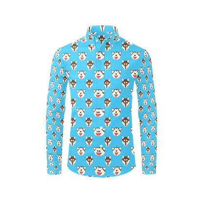 Siberian Huskies Print Design LKS306 Men's Long Sleeve Dress Shirt