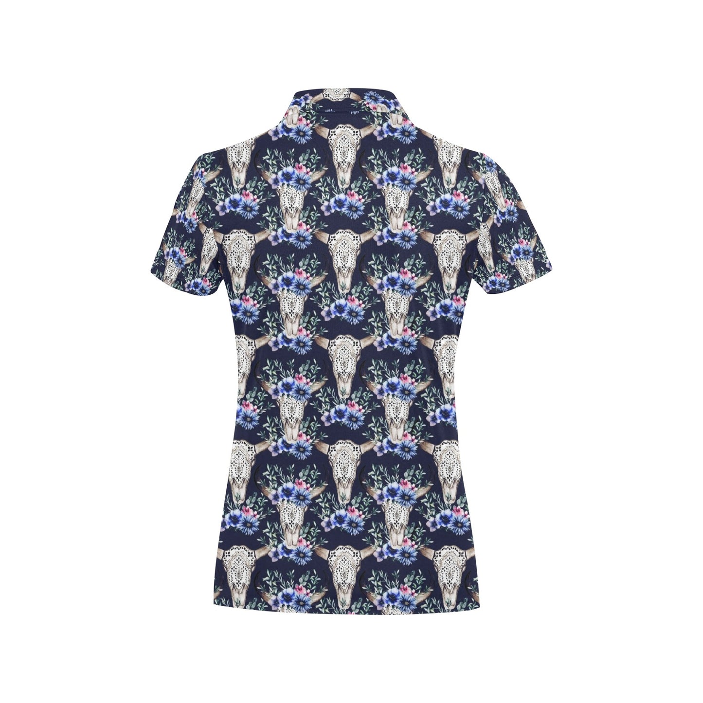 Buffalo Head Print Design LKS402 Women's Polo Shirt