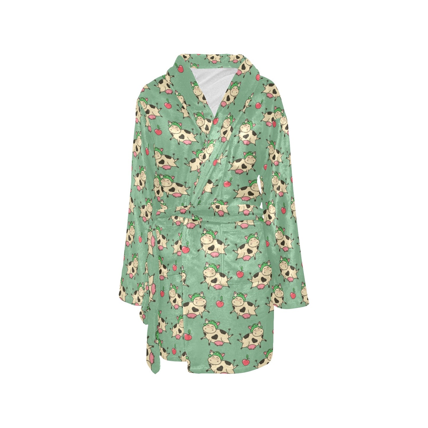 Cattle Print Design LKS402 Women's Fleece Robe