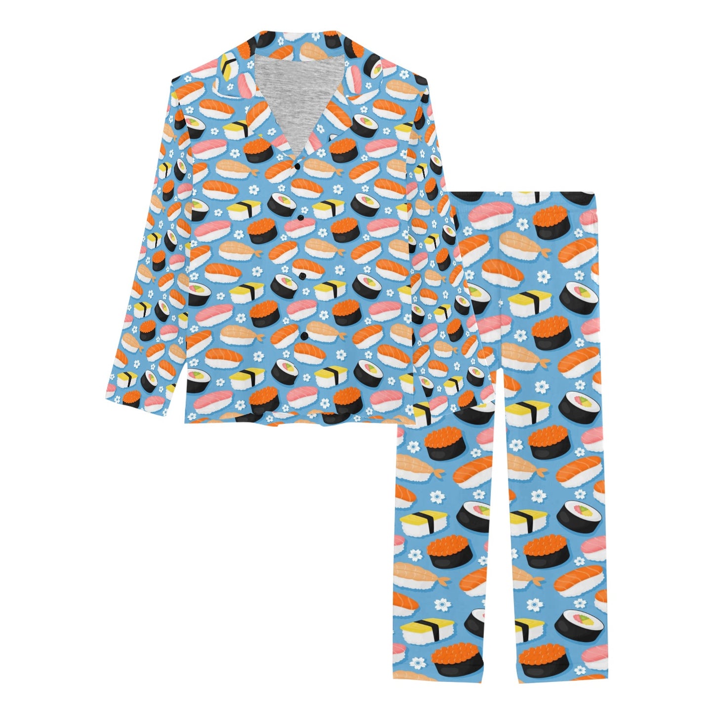 Sushi Print Design LKS304 Women's Long Pajama Set
