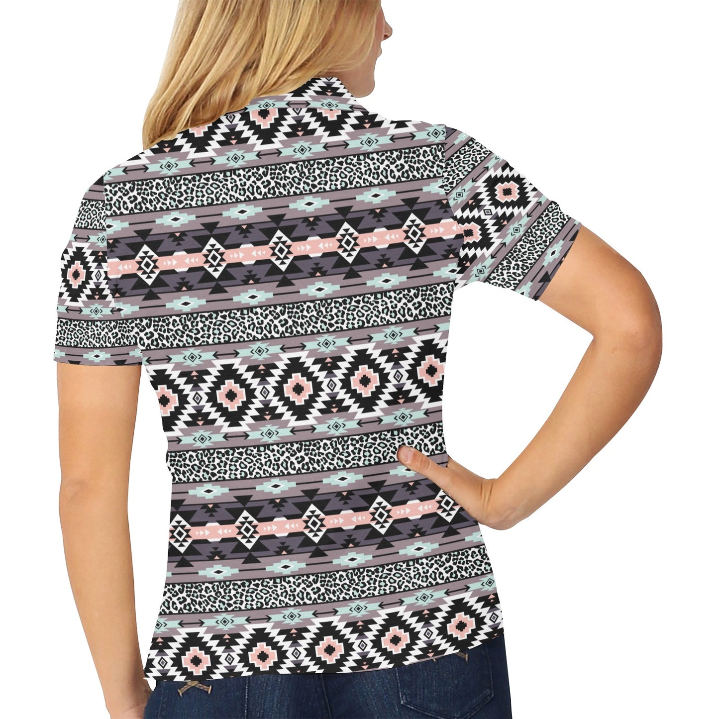 Safari Pattern Print Design LKS302 Women's Polo Shirt