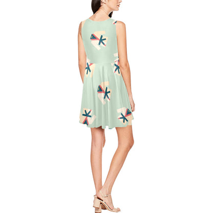 Karate Pattern Print Design 02 Sleeveless Dress