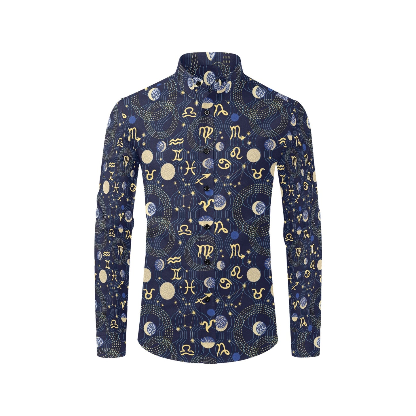 Zodiac Print Design LKS302 Men's Long Sleeve Dress Shirt