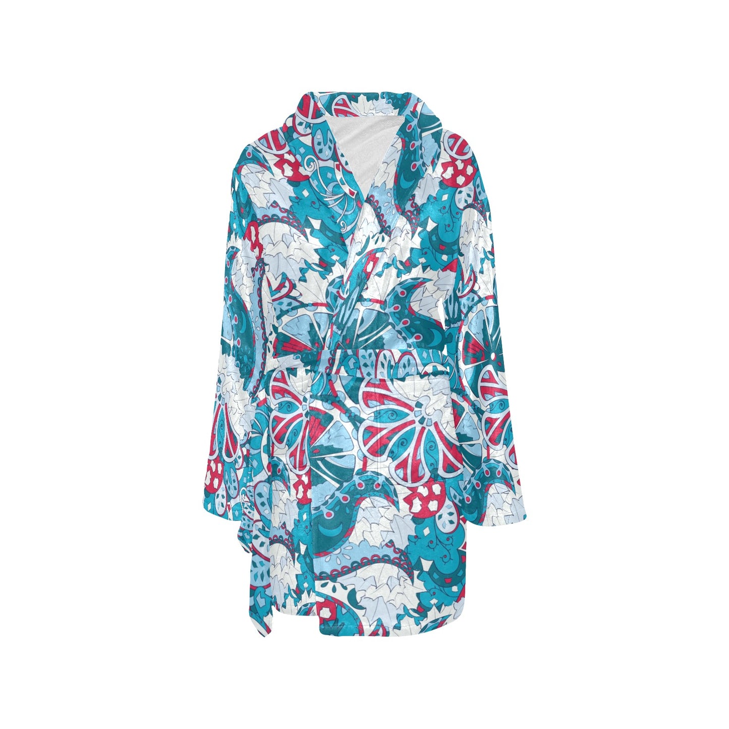 Funky Retro Pattern Print Design A05 Women's Fleece Robe