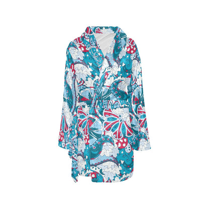 Funky Retro Pattern Print Design A05 Women's Fleece Robe