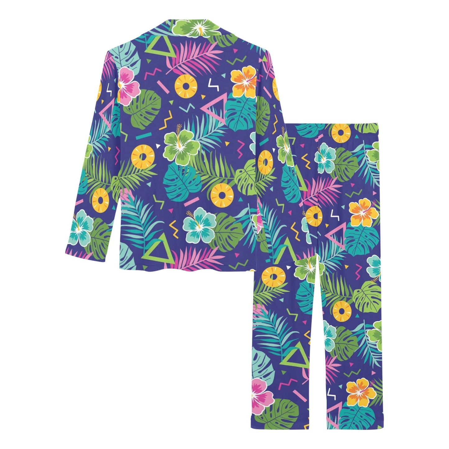 Hawaiian Themed Pattern Print Design H014 Women's Long Pajama Set