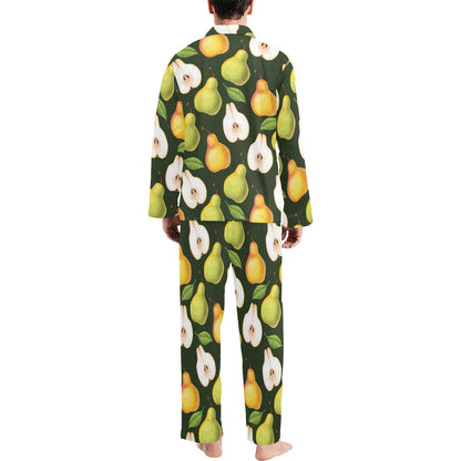 Pear Pattern Print Design PE06 Men's Long Pajama Set