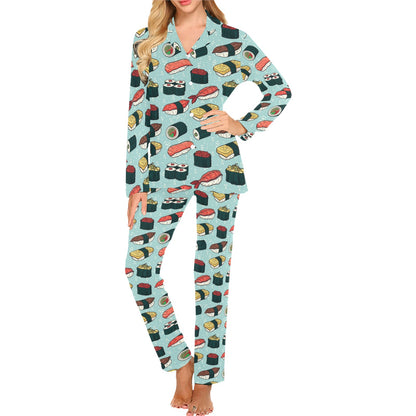 Sushi Pattern Design Women's Long Pajama Set
