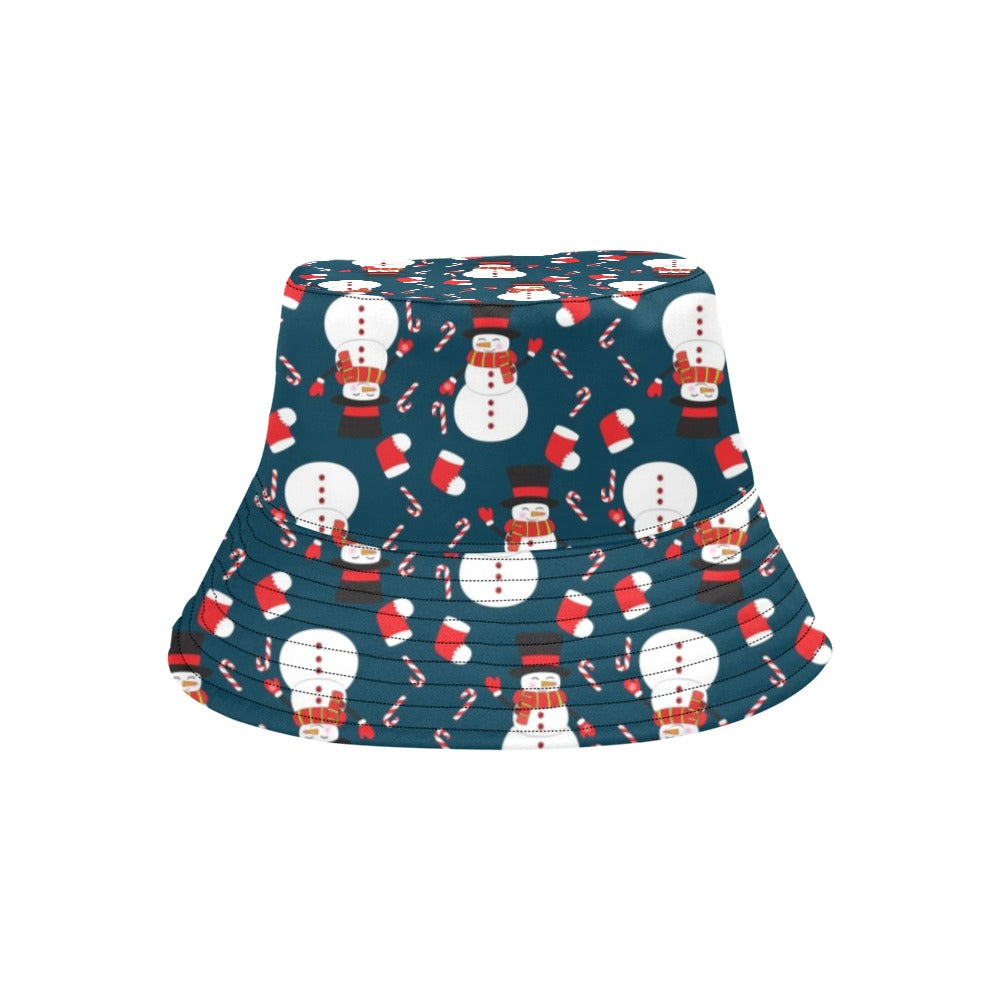 Snowman Print Design LKS301 Unisex Bucket Hat